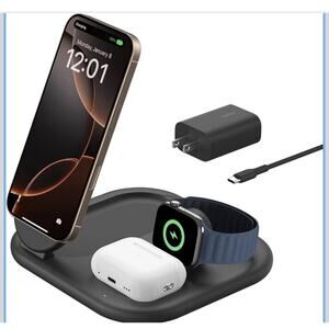 Belkin 3-in-1 MagSafe-Compatible iPhone Charger - Foldable Magnetic